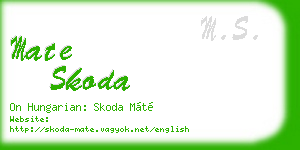mate skoda business card