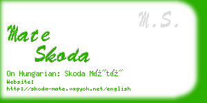 mate skoda business card